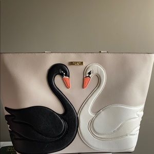 NWT Kate Spade NY swan around Jules tote black bag